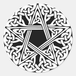 Pentastarステッカーb/w ラウンドシール