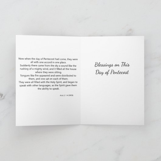 Pentecostグリーティングカード カード (内部)