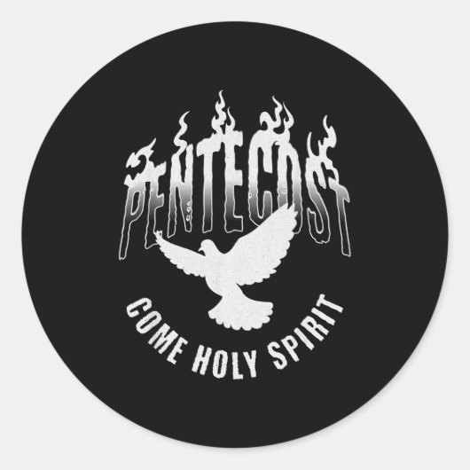 Pentecost Come Holy Spirit Catholic Dove  ラウンドシール (正面)