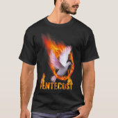 Pentecost Doves Fire Flame Holy Spirit Catholic TS Tシャツ (正面)