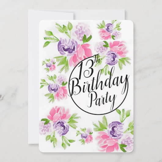 Peoney Cluster 13番目の誕生日 招待状 (正面)