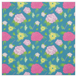 peonias y margaritas ファブリック