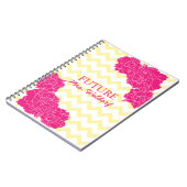 Peoniesおよびシェブロン未来の夫人 ノートブック (左側)