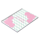 Peoniesおよびシェブロン未来の夫人 ノートブック (左側)