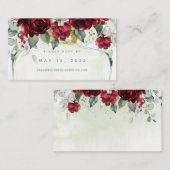 Peoniesのオンライン結婚RSVPカードのボトル 名刺 (正面/裏面)