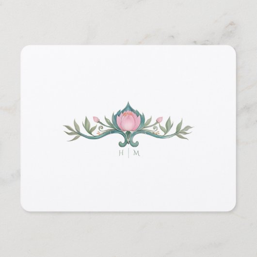 Peoniesの結婚情報カードヴィンテージ エンクロージャーカード (裏面)