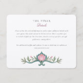 Peoniesの結婚情報カードヴィンテージ エンクロージャーカード (正面)