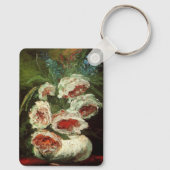 Peoniesの花瓶by Vincent vanゴッホ キーホルダー (裏面)