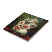 Peoniesの花瓶by Vincent vanゴッホ タイル (側面)