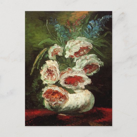 Peoniesの花瓶by Vincent vanゴッホ ポストカード (正面)