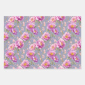 Peoniesエレガントフローラギフト ラッピングペーパーシート (正面3)