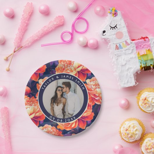 Peoniesクールプレートの後結婚のパーティー ペーパープレート (パーティー)