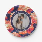Peoniesクールプレートの後結婚のパーティー ペーパープレート (正面)