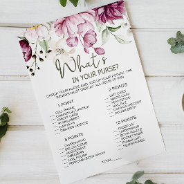 Peoniesピンクフローラゲーム財布の中のwhats チラシ