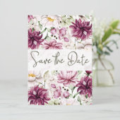 Peoniesピンクブルゴーニュフローラ日付を保存 セーブザデート (スタンド正面)