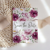 Peoniesピンクブルゴーニュフローラ日付を保存 セーブザデート