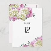 Peoniesフローラテーブルの座席番号カード ポストカード (正面/裏面)