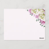 Peoniesフローラテーブルの座席番号カード ポストカード (裏面)