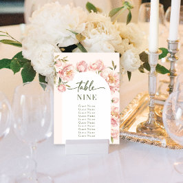 Peoniesフローラ結婚の座席表の番号 招待状