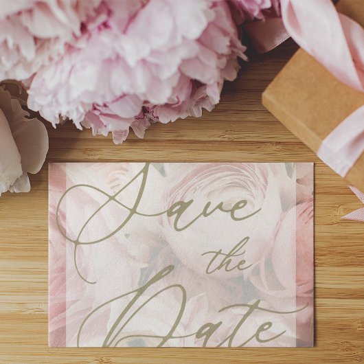 Peonies日付はがきを保存するテンプレート ポストカード