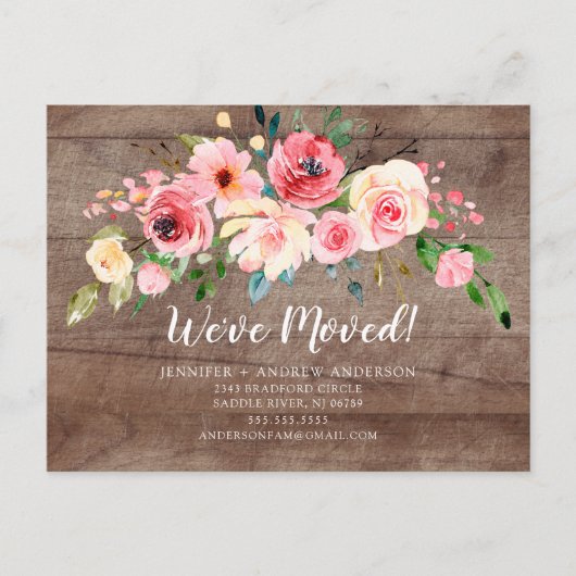 Peonies素朴バラフローラの移行発表 案内ポストカード (正面)