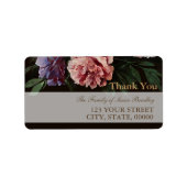 Peonies絵画の1家族ありがとうパーソナライズされたL ラベル (正面)