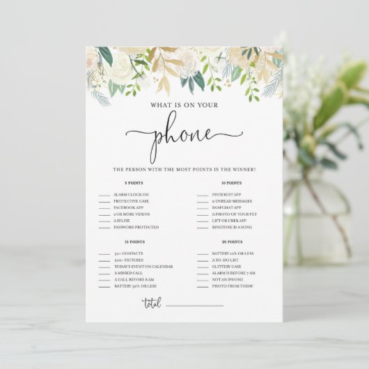 Peonies金ゴールドグリッターあなたの電話シャワー上にあるものを 招待状 (スタンド正面)