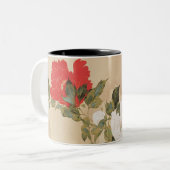 Peonies 日本の by Sakai Hooitsu Coffee Mug ツートーンマグカップ (正面左)