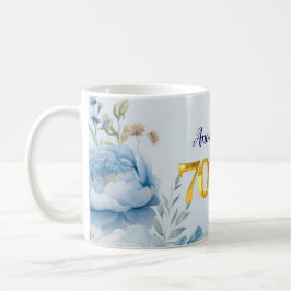Peonies 70th birthday Party Invitation コーヒーマグカップ