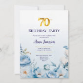 Peonies 70th Birthday Party Invitation 招待状 (正面)