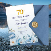 Peonies 70th Birthday Party Invitation 招待状