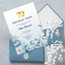 Peonies 70th Birthday Party Invitation 招待状