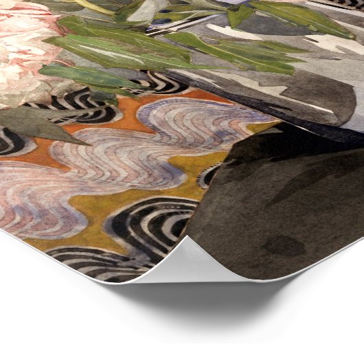 Peonies by Charles Rennie Mackintosh (1920) ポスター (角)