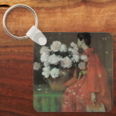 Peonies by William Meritt Chase、ヴィンテージファインアート キーホルダー (正面)