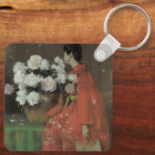 Peonies by William Meritt Chase、ヴィンテージファインアート キーホルダー (裏面)