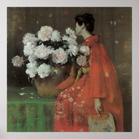 Peonies by William Meritt Chase、ヴィンテージファインアート ポスター (正面)