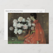 Peonies by William Meritt Chase、ヴィンテージファインアート ポストカード (正面/裏面)