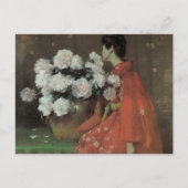 Peonies by William Meritt Chase、ヴィンテージファインアート ポストカード (正面)