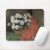 Peonies by William Meritt Chase、ヴィンテージファインアート マウスパッド (マウス)