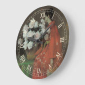Peonies by William Meritt Chase、ヴィンテージファインアート ラージ壁時計 (傾斜)