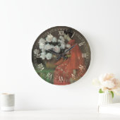 Peonies by William Meritt Chase、ヴィンテージファインアート ラージ壁時計 (ホーム)