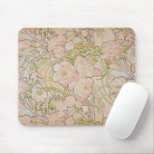 Peonies Floral Pattern Alphonse Mucha マウスパッド (マウス)
