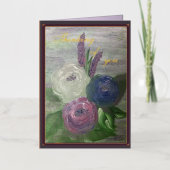 Peonies & Hollyhocks  Foil Greeting Card  箔グリーティングカード (正面)