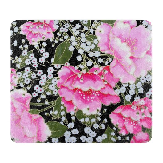 Peonies in 日本の Art カッティングボード (正面)