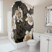 Peonies in 金ゴールド:フローラヴィンテージ シャワーカーテン (インサイチュ)