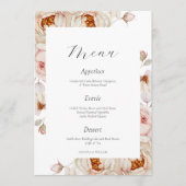 Peonies in Bloom Wedding Menu Card 招待状 (正面)