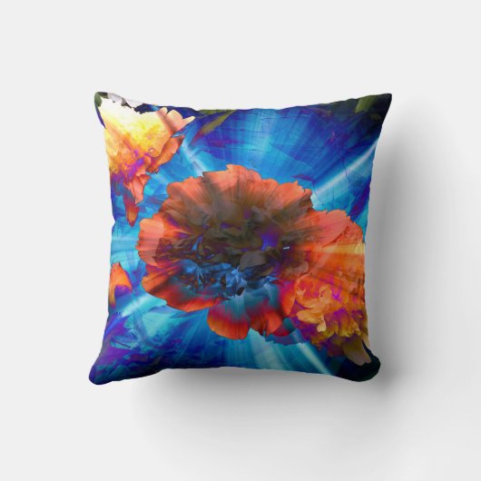 Peonies in Blue Light クッション (裏面)