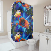 Peonies in Blue Light シャワーカーテン (インサイチュ)