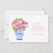 Peonies in Chinoiserie Vase – Sympathy Thank You ノートカード (正面)