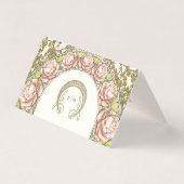 Peonies Name Cards Wedding Table Vintage (裏面)